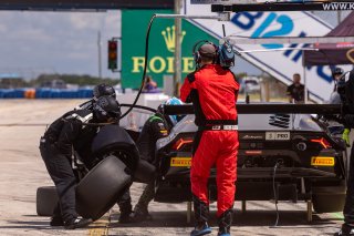 #3 Lamborghini Huracan GT3 of Andrea Caldarelli and Jordan Pepper, K-PAX Racing, GT World Challenge America, Pro, SRO America, Sebring International Raceway, Sebring, FL, September 2021. | Regis Lefebure/SRO