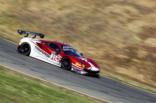 #23 Ferrari 488 GT3 of Onofrio Triarsi and Charlie Scardina, Triari Competizione, GT World Challenge America, Am, SRO America, Sonoma Raceway, Sonoma, CA, April  2022.
 | Brian Cleary/SRO
