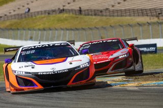 #43 Acura NSX GT3 of Erin Vogel and Michael Cooper, RealTime Racing an GT World Challenge America, Pro-Am, SRO America, Sonoma Raceway, Sonoma, CA, April  2022.d #93 Acura NSX GT3 of Ashton Harrison and Mario Farnbacher, Racers Edge Motorsports, GT World  | RegisLefebure/SRO