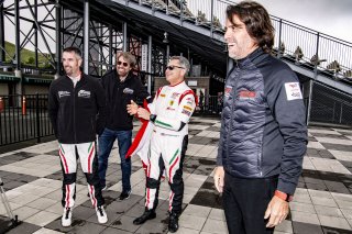 #61 Ferrari 488 GT3 of Jean-Claude Said and Conrad Grunewald, AF Corse, GT World Challenge America, Am, watch presentation, Greg Gill, Stephane Ratel, SRO America, Sonoma Raceway, Sonoma, CA, April  2022.
 | Brian Cleary/SRO