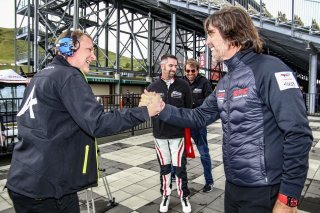 #61 Ferrari 488 GT3 of Jean-Claude Said and Conrad Grunewald, AF Corse, GT World Challenge America, Am, watch presentation, Greg Gill, Stephane Ratel, SRO America, Sonoma Raceway, Sonoma, CA, April  2022.
 | Brian Cleary/SRO