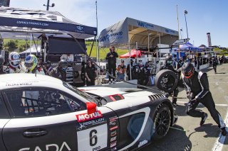 #6 Mercedes-AMG GT3 of Steven Aghakhani and Loris Spinelli, US Racetronics, GT World Challenge America, Pro, SRO America, Sonoma Raceway, Sonoma, CA, April  2022.
 | Brian Cleary/SRO
