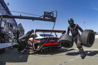#6 Mercedes-AMG GT3 of Steven Aghakhani and Loris Spinelli, US Racetronics, GT World Challenge America, Pro, SRO America, Sonoma Raceway, Sonoma, CA, April  2022.
 | Brian Cleary/SRO