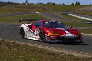 #23 Ferrari 488 GT3 of Onofrio Triarsi and Charlie Scardina, Triari Competizione, GT World Challenge America, Am, SRO America, Sonoma Raceway, Sonoma, CA, April  2022.
 | Brian Cleary/SRO