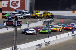 2nd race start #6 Mercedes-AMG GT3 of Steven Aghakhani and Loris Spinelli, US Racetronics, GT World Challenge America, Pro, SRO America, Sonoma Raceway, Sonoma, CA, April  2022.
 | RegisLefebure/SRO