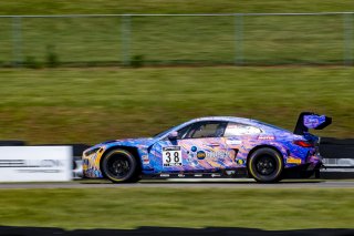 #38 BMW M4 GT3 of Samantha Tan and Nick Wittmer, ST Racing, GT World Challenge America, Pro-Am, SRO America, VIR, Virginia International Rcaeway, Alton, Virginia, June 2022.
 | Brian Cleary/SRO