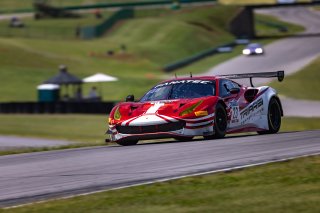 #23 Ferrari 488 GT3 of Onofrio Triarsi and Charlie Scardina, Triari Competizione, GT World Challenge America, Am, SRO America, VIR, Virginia International Rcaeway, Alton, Virginia, June 2022.
 | Regis Lefebure/SRO