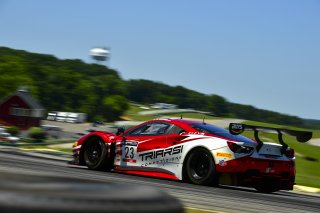 #23 Ferrari 488 GT3 of Onofrio Triarsi and Charlie Scardina, Triari Competizione, GT World Challenge America, Am, SRO America, VIR, Virginia International Rcaeway, Alton, Virginia, June 2022.
 | James Lietz/SRO