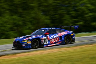 #96 BMW M4 GT3 of Michael Dinan and Robby Foley, Turner Motorsports, GT World Challenge America, Pro-Am, SRO America, VIR, Virginia International Rcaeway, Alton, Virginia, June 2022.
 | James Lietz/SRO