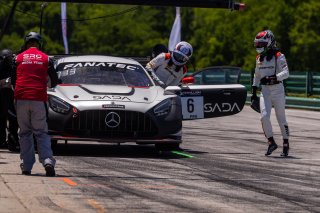 s#6 Mercedes-AMG GT3 of Steven Aghakhani and Loris Spinelli, US Racetronics, GT World Challenge America, Pro, RO America, VIR, Virginia International Rcaeway, Alton, Virginia, June 2022.
 | Regis Lefebure/SRO