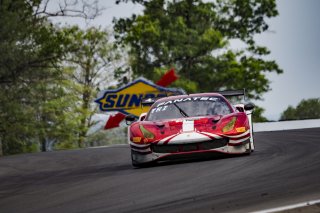 #23 Ferrari 488 GT3 of Onofrio Triarsi and Charlie Scardina, Triari Competizione, GT World Challenge America, Am, SRO America, Watkins Glen International raceway, Watkins Glen, NY, July 2022..
 | Brian Cleary/SRO