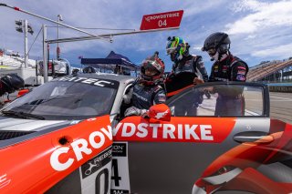 #04 Mercedes-AMG GT3 of George Kurtz and Colin Braun, Crowdstrike Racing by Riley Motorsports, GT World Challenge America, Pro-Am, SRO America, Watkins Geln International, Watkins Glen NY, July 2022.
 | &copy;2022 Regis Lefebure/SRO