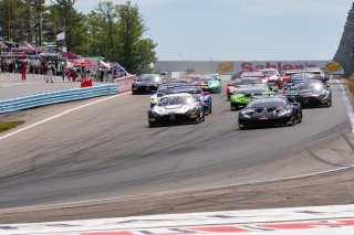 #1 Lamborghini Huracan GT3 of Michele Beretta and Andrea Calderelli, K-Pax Racing, GT World Challenge America, Pro, SRO America, Watkins Glen International raceway, Watkins Glen, NY, July 2022..
 | SRO Motorsports Group