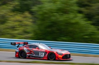 #04 Mercedes-AMG GT3 of George Kurtz and Colin Braun, Crowdstrike Racing by Riley Motorsports, GT World Challenge America, Pro-Am, SRO America, Watkins Glen International raceway, Watkins Glen, NY, July 2022..
 | SRO Motorsports Group