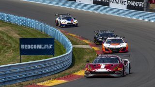 #23 Ferrari 488 GT3 of Onofrio Triarsi and Charlie Scardina, Triari Competizione, GT World Challenge America, Am, SRO America, Watkins Glen International raceway, Watkins Glen, NY, July 2022..
 | SRO Motorsports Group