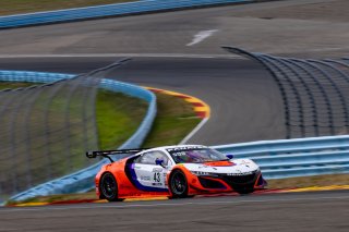 #43 Acura NSX GT3 of Erin Vogel and Michael Cooper, RealTime Racing, GT World Challenge America, Pro-Am, SRO America, Watkins Geln International, Watkins Glen NY, July 2022.
 | &copy;2022 Regis Lefebure/SRO