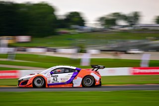 #43 Acura NSX GT3 of Erin Vogel and Michael Cooper, RealTime Racing, GT World Challenge America, Pro-Am, SRO America, Road America, Elkhart Lake, Wisconsin, August 2022.
 | Fred Hardy | SRO