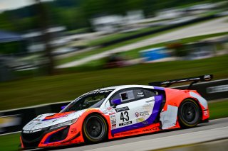 #43 Acura NSX GT3 of Erin Vogel and Michael Cooper, RealTime Racing, GT World Challenge America, Pro-Am, SRO America, Road America, Elkhart Lake, Wisconsin, August 2022.
 | Fred Hardy | SRO