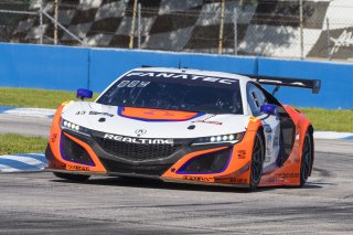 #43 Acura NSX GT3 of Erin Vogel and Michael Cooper, RealTime Racing, GT World Challenge America, Pro-Am, SRO America, Sebring International Raceway, Sebring, FL, September 2021.
 | Brian Cleary/SRO