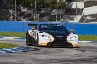 #12 Aston Martin Vantage AMR GT3 of Frank Gannett and Drew Staveley, Ian Lacy Racing, GT World Challenge America, Pro-Am, SRO America, Sebring International Raceway, Sebring, FL, September 2021.
 | Brian Cleary/SRO