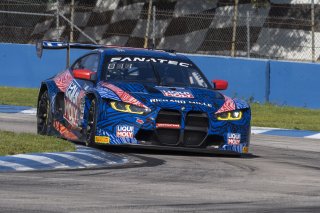 #96 BMW M4 GT3 of Michael Dinan and Robby Foley, Turner Motorsports, GT World Challenge America, Pro-Am, SRO America, Sebring International Raceway, Sebring, FL, September 2021.
 | Brian Cleary/SRO
