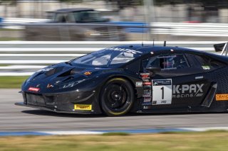 #1 Lamborghini Huracan GT3 of Michele Beretta and Andrea Calderelli, K-Pax Racing, GT World Challenge America, Pro, SRO America, Sebring International Raceway, Sebring, FL, September 2021.
 | Brian Cleary/SRO