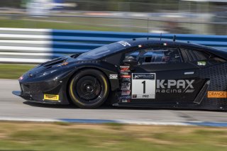 #1 Lamborghini Huracan GT3 of Michele Beretta and Andrea Calderelli, K-Pax Racing, GT World Challenge America, Pro, SRO America, Sebring International Raceway, Sebring, FL, September 2021.
 | Brian Cleary/SRO