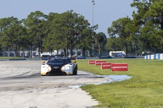 #12 Aston Martin Vantage AMR GT3 of Frank Gannett and Drew Staveley, Ian Lacy Racing, GT World Challenge America, Pro-Am, SRO America, Sebring International Raceway, Sebring, FL, September 2021.
 | Brian Cleary/SRO