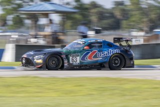 #63 Mercedes-AMG GT3 of David Askew and Dirk Muller, DXDT Racing, GT World Challenge America, Pro-Am, SRO America, Sebring International Raceway, Sebring, FL, September 2021.
 | Brian Cleary/SRO
