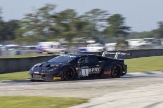 #1 Lamborghini Huracan GT3 of Michele Beretta and Andrea Calderelli, K-Pax Racing, GT World Challenge America, Pro, SRO America, Sebring International Raceway, Sebring, FL, September 2021.
 | Brian Cleary/SRO