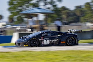 #1 Lamborghini Huracan GT3 of Michele Beretta and Andrea Calderelli, K-Pax Racing, GT World Challenge America, Pro, SRO America, Sebring International Raceway, Sebring, FL, September 2021.
 | Brian Cleary/SRO