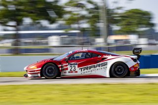 #23 Ferrari 488 GT3 of Onofrio Triarsi and Charlie Scardina, Triari Competizione, GT World Challenge America, Am, SRO America, Sebring International Raceway, Sebring, FL, September 2021.
 | Brian Cleary/SRO