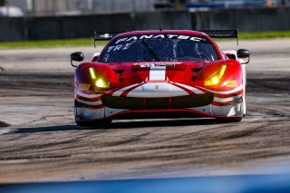 #23 Ferrari 488 GT3 of Onofrio Triarsi and Charlie Scardina, Triari Competizione, GT World Challenge America, Am, SRO America, Sebring Int&rsquo;l Raceway, Sebring Florida, September 2022
 | Regis Lefebure/SRO