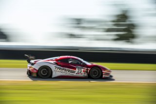 #23 Ferrari 488 GT3 of Onofrio Triarsi and Charlie Scardina, Triari Competizione, GT World Challenge America, Am, SRO America, Sebring International Raceway, Sebring, FL, September 2022.
 | Fabian Lagunas/SRO