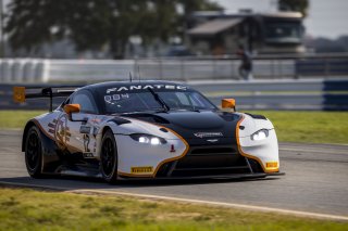 #12 Aston Martin Vantage AMR GT3 of Frank Gannett and Drew Staveley, Ian Lacy Racing, GT World Challenge America, Pro-Am, SRO America, Sebring International Raceway, Sebring, FL, September 2021.
 | Fabian Lagunas/SRO