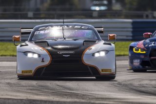#12 Aston Martin Vantage AMR GT3 of Frank Gannett and Drew Staveley, Ian Lacy Racing, GT World Challenge America, Pro-Am, SRO America, Sebring International Raceway, Sebring, FL, September 2021.
 | Fabian Lagunas/SRO
