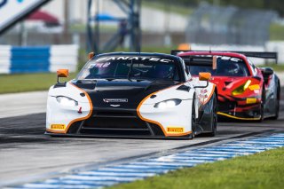 #12 Aston Martin Vantage AMR GT3 of Frank Gannett and Drew Staveley, Ian Lacy Racing, GT World Challenge America, Pro-Am, SRO America, Sebring International Raceway, Sebring, FL, September 2022.
 | Fabian Lagunas/SRO             