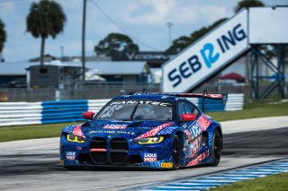 #96 BMW M4 GT3 of Michael Dinan and Robby Foley, Turner Motorsports, GT World Challenge America, Pro-Am, SRO America, Sebring International Raceway, Sebring, FL, September 2022.
 | Fabian Lagunas/SRO             