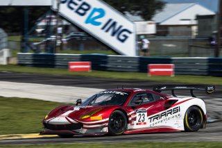 #23 Ferrari 488 GT3 of Onofrio Triarsi and Charlie Scardina, Triari Competizione, GT World Challenge America, Am, SRO America, Sebring International Raceway, Sebring, FL, September 2022.
 | Fabian Lagunas/SRO             