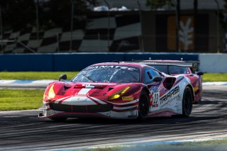 #23 Ferrari 488 GT3 of Onofrio Triarsi and Charlie Scardina, Triari Competizione, GT World Challenge America, Am, SRO America, Sebring International Raceway, Sebring, FL, September 2022.
 | Fabian Lagunas/SRO             