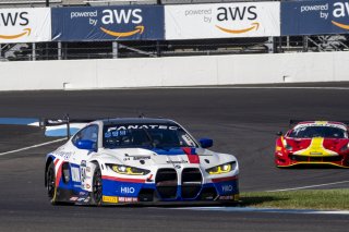 #94 BMW M4 GT3 of Chandler Hull, Richard Heistand and Bill Auberlen, BimmerWorld, Pro-Am, Indy 8 Hours, Intercontinental GT Challenge, Indianapolis Motor Speedway, Indianapolis, Indiana, Oct 2022.
 | Brian Cleary/SRO