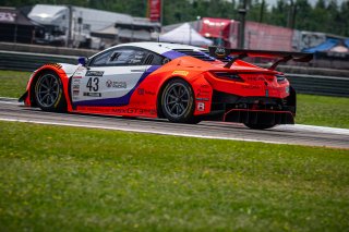 #43 Acura NSX GT3 of Erin Vogel and Michael Cooper, RealTime Racing, GT World Challenge America, Pro-Am, SRO America, New Orleans Motorsports Park, New Orleans, LA, May 2022.
 | SRO Motorsports Group
