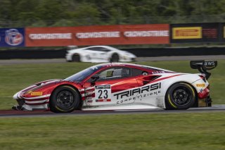 #23 Ferrari 488 GT3 of Onofrio Triarsi and Charlie Scardina, Triari Competizione, GT World Challenge America, Am, SRO America, New Orleans Motorsports Park, New Orleans, LA, May 2022.
 | Brian Cleary/SRO
