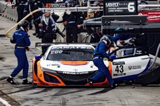 #43 Acura NSX GT3 of Erin Vogel and Michael Cooper, RealTime Racing, GT World Challenge America, Pro-Am, SRO America, New Orleans Motorsports Park, New Orleans, LA, May 2022.
 | Brian Cleary/SRO