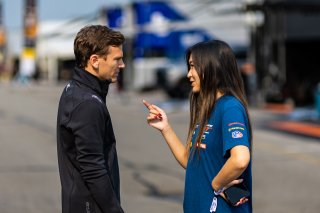 #007 Aston Martin Vantage AMR GT3 of Derek DeBoer and Valentin Hasse Clot, Alton, Aston Martin Racing-TRG, GT World Challenge America, Pro-Am, SRO America, ST Racing, VA 2023., VIR, and #38 BMW M4 GT3 of Samantha Tan and Neil Verhagen
 | Fabian Lagunas / SRO