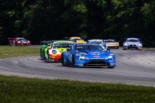 #007 Aston Martin Vantage AMR GT3 of Derek DeBoer and Valentin Hasse Clot, Alton, Aston Martin Racing-TRG, GT World Challenge America, Pro-Am, SRO America, VA 2023., VIR
 | Fabian Lagunas / SRO