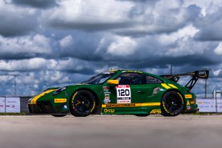 #120 Porsche 911 GT3-R (991.ii) of Adam Adelson and Elliott Skeer, 2023 Fanatec GT World Challenge America SRO, GT World Challenge America, Pro-Am, Sebring International Raceway Sep 22-24, Wright Motorsports
 | www.lagunasphotography.com