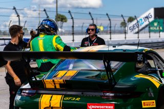 #120 Porsche 911 GT3-R (991.ii) of Adam Adelson and Elliott Skeer, 2023 Fanatec GT World Challenge America SRO, GT World Challenge America, Pro-Am, Sebring International Raceway Sep 22-24, Wright Motorsports
 | www.lagunasphotography.com