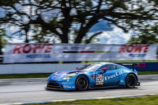 #007 Aston Martin Vantage AMR GT3 of Derek DeBoer and Ross Gunn, 2023 Fanatec GT World Challenge America SRO, Aston Martin Racing-TRG, GT World Challenge America, Pro-Am, Sebring International Raceway Sep 22-24
 | www.lagunasphotography.com