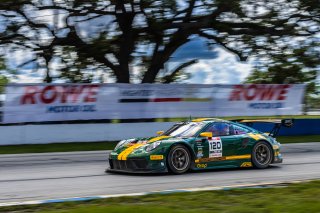 #120 Porsche 911 GT3-R (991.ii) of Adam Adelson and Elliott Skeer, 2023 Fanatec GT World Challenge America SRO, GT World Challenge America, Pro-Am, Sebring International Raceway Sep 22-24, Wright Motorsports
 | www.lagunasphotography.com